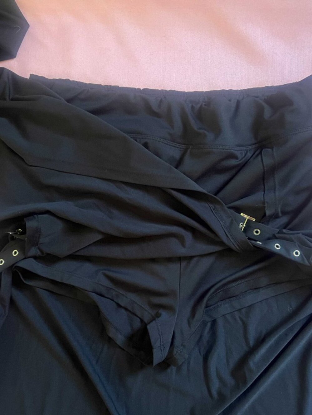 Halara Black Goth Thigh Slit Skirt with Shorts - Picture 5 of 7
